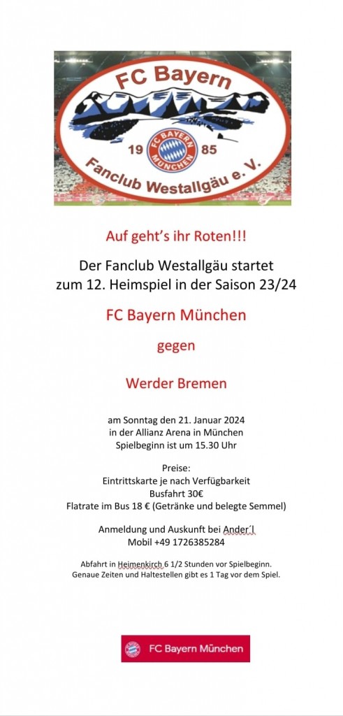 FC Bayern vs Werder Bremen